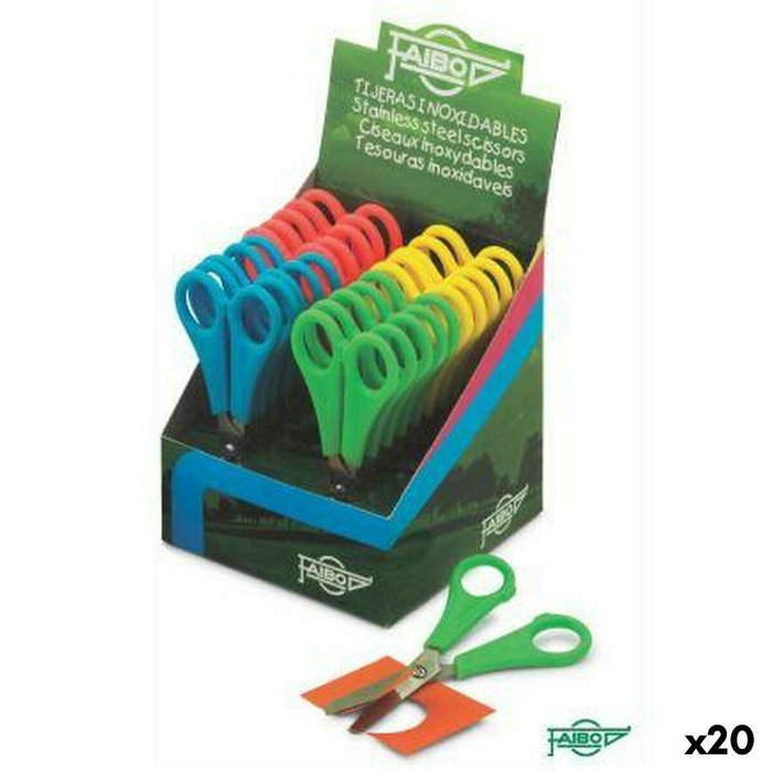 Faibo Tijeras Escolares de 13 cm con Punta Roma y Colores Surtidos
