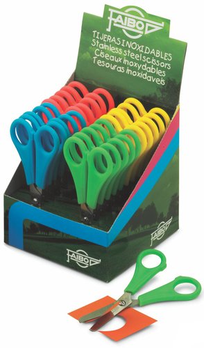 Faibo Tijeras Escolares de 13 cm con Punta Roma y Colores Surtidos Faibo Tijeras Escolares de 13 cm con Punta Roma y Colores Surtidos