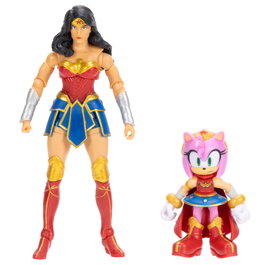 JAKKS PACIFIC Figura Amy & Wonder Woman Sonic The Hedgehog x DC Comics