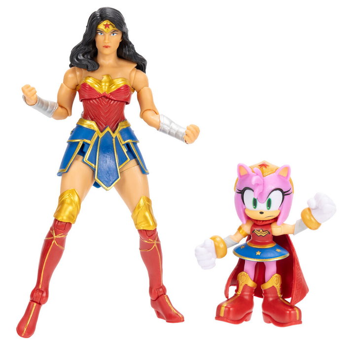 JAKKS PACIFIC Figura Amy & Wonder Woman Sonic The Hedgehog x DC Comics