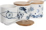 DKD Home Decor Azucarero Dolomite Bambú Stella Maris Surtido de 3 unidades