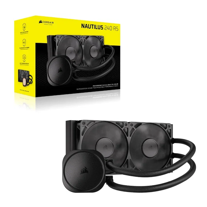 Corsair Nautilus 240 RS CW-9060088-WW - Refrigeración Líquida AIO de 240mm, 2100 RPM, Compatible con LGA 1700, AM4, AM5, Negro
