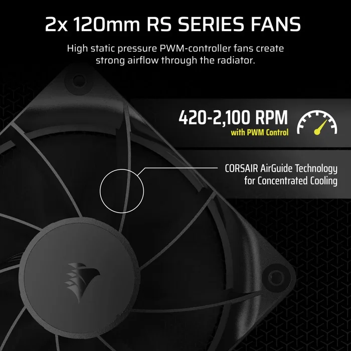 Corsair Nautilus 240 RS CW-9060088-WW - Refrigeración Líquida AIO de 240mm, 2100 RPM, Compatible con LGA 1700, AM4, AM5, Negro