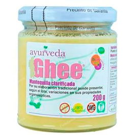 AYURVEDA AUTENTICO Ghee Eco 200G Mantequilla de Vaca Clarificada Ecológica Sin Lactosa Ideal para Cocinar
