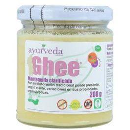 AYURVEDA AUTENTICO Ghee Ecológico Ayurvédico, Mantequilla Clarificada de Vaca 200g, Sin Lactosa