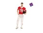 My Other Me Disfraz Jugador Rugby Rojo Talla M-L Camiseta Cinturón Pantalón 100% Poliéster