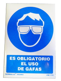 NORMALUZ Señal Luminosa Obligatorio Uso de Gafas 29,5x20 pulgadas