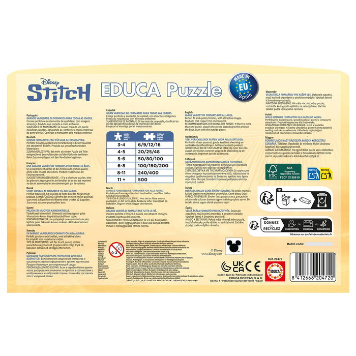Educa Maleta de Puzzles Progresivos Stitch de 12 a 25 piezas