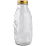 Day Botella 1 L Cristal con Dibujos en Relieve y Tapa Metal 23x9 cm