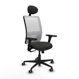 PIQUERAS Y CRESPO Silla de oficina Zulema con Mecanismo Sincro, Blanco y Negro
