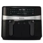 Taurus Air Fry Digital Duo - Freidora de Aire sin Aceite, Doble Cesta 9L (2x4.5L), 12 Programas, Panel Táctil, 2200W, Color Negro, Modelo 973980000