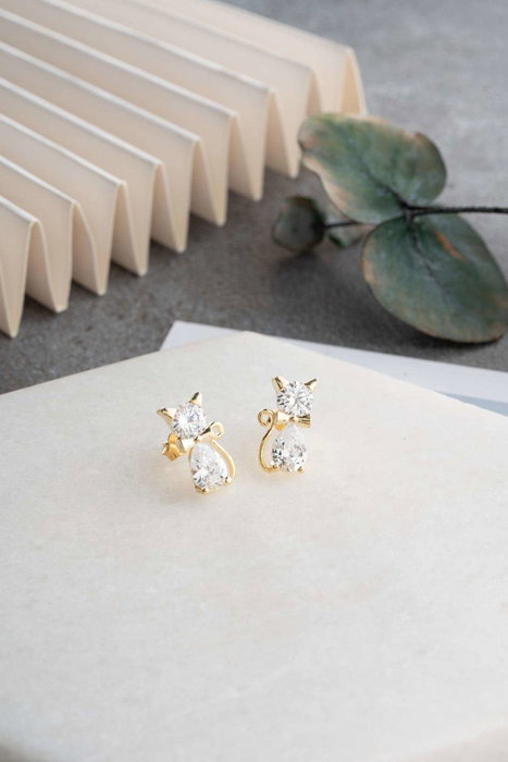 Heliophilia Silver NRZ1000324 Pendientes de Plata Esterlina con Recubrimiento de Oro Elegantes y Atemporales