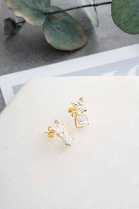 Heliophilia Silver NRZ1000324 Pendientes de Plata Esterlina con Recubrimiento de Oro Elegantes y Atemporales