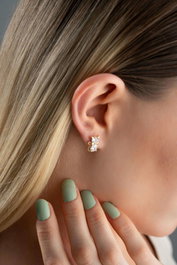 Heliophilia Silver NRZ1000324 Pendientes de Plata Esterlina con Recubrimiento de Oro Elegantes y Atemporales