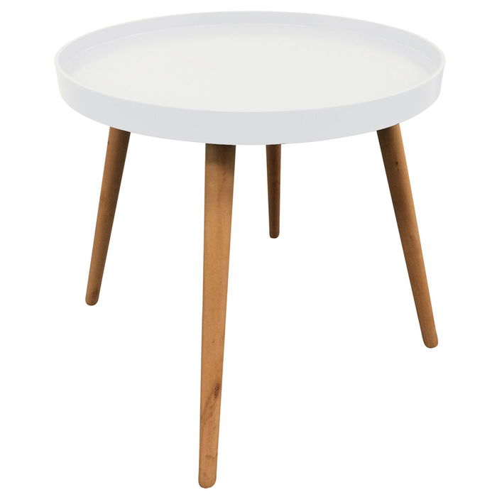 Home Deco Factory Mesa Auxiliar Redonda Blanca 50 cm Diámetro x 40 cm Altura Home Deco Factory Mesa Auxiliar Redonda Blanca 50 cm Diámetro x 40 cm Altura