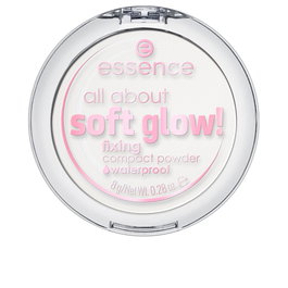 Essence All About Soft Glow! - Polvo Compacto Fijador 8g, Resistente al Agua, Acabado Sedoso, Efecto Iluminado y Suave, Tono Universal