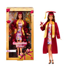 Barbie JJX81 Muñeca Coleccionable Signature Graduation Wishes con Toga, Birrete, Diploma y Banda - Mattel