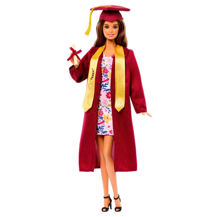 Barbie JJX81 Muñeca Coleccionable Signature Graduation Wishes con Toga, Birrete, Diploma y Banda - Mattel