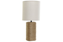 DKD Home Decor Lámpara de sobremesa Cuerda Dolomite Marrón