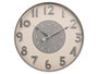 GIFTDECOR Reloj de Pared con Números en Relieve Plata-Blanco 50cm