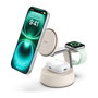 Belkin UltraCharge Pro WIZ040kqSD - Cargador Inalámbrico 3 en 1 Qi2 de 25W, Máx. 45W USB-C, Blanco, Cable 1.5 m