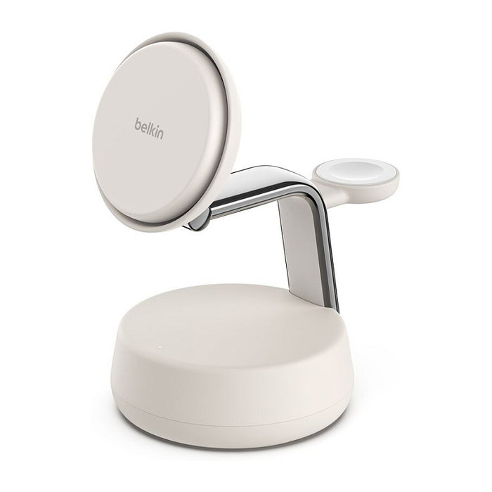 Belkin UltraCharge Pro WIZ040kqSD - Cargador Inalámbrico 3 en 1 Qi2 de 25W, Máx. 45W USB-C, Blanco, Cable 1.5 m Belkin UltraCharge Pro WIZ040kqSD - Cargador Inalámbrico 3 en 1 Qi2 de 25W, Máx. 45W USB-C, Blanco, Cable 1.5 m