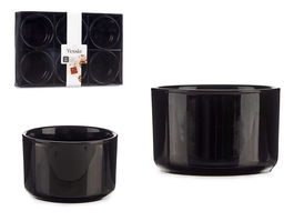 Vessia Set 6 Bols Porcelana Redondos 350ml Negro 10x6.4x10cm (Set de 12)