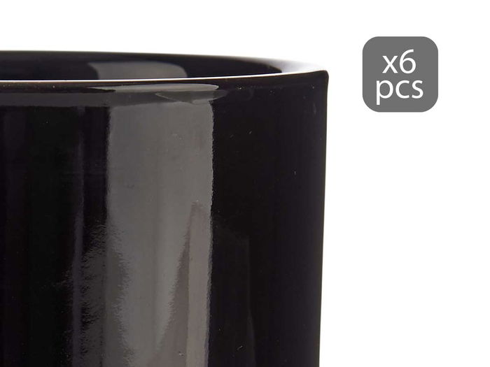 Vessia Set 6 Bols Porcelana Redondos 350ml Negro 10x6.4x10cm (Set de 12)