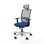 PIQUERAS Y CRESPO Silla de oficina Haches con mecanismo Sincro/Traslack, Azul y Gris