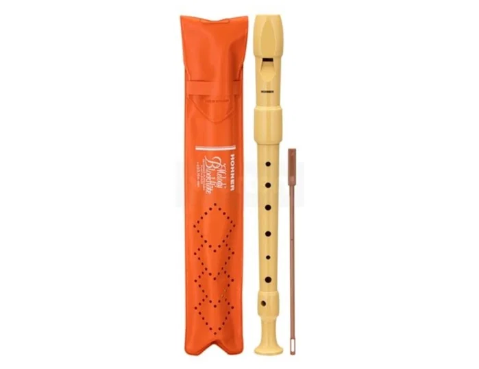 Hohner Flauta Dulce Serie Melody FH9516 Color Marfil con Funda Naranja
