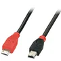 Lindy 31717 Cable USB OTG 2.0 Mini-USB B a Micro-USB B Macho/Macho 0.5m - Negro y Rojo - 480 Mbit/s
