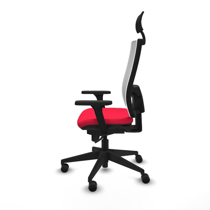 PIQUERAS Y CRESPO Silla de oficina Horna con mecanismo Sincro, Rojo y Blanco