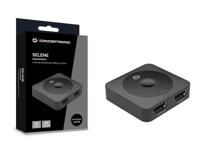 Conceptronic SELENE01B - Switch HDMI 2.0 Bidireccional 2x1 con Resolución 4K Ultra HD a 60Hz - Negro