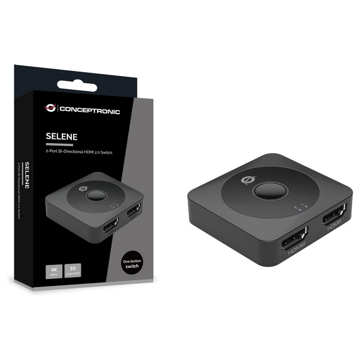 Conceptronic SELENE01B Switch HDMI 2.0 Bidireccional 2x1 4K 60Hz Conceptronic SELENE01B Switch HDMI 2.0 Bidireccional 2x1 4K 60Hz