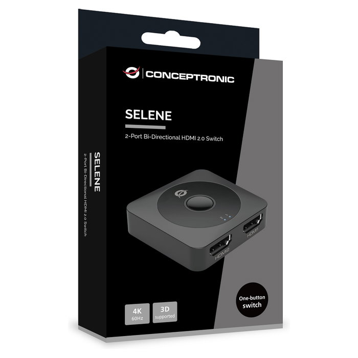 Conceptronic SELENE01B Switch HDMI 2.0 Bidireccional 2x1 4K 60Hz Conceptronic SELENE01B Switch HDMI 2.0 Bidireccional 2x1 4K 60Hz