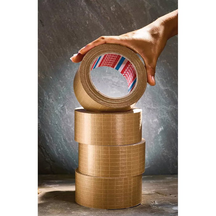 Tesa Cinta Papel con Filamentos Marrón Reforzado Fibra Vidrio 50mm x 25m 60013-00000-00
