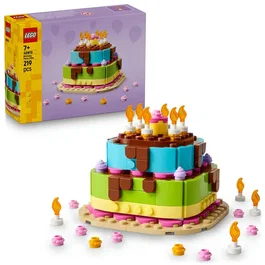 LEGO 40815 Tarta de Cumpleaños - Set de construcción para mayores de 7 años - Decoración de mesa