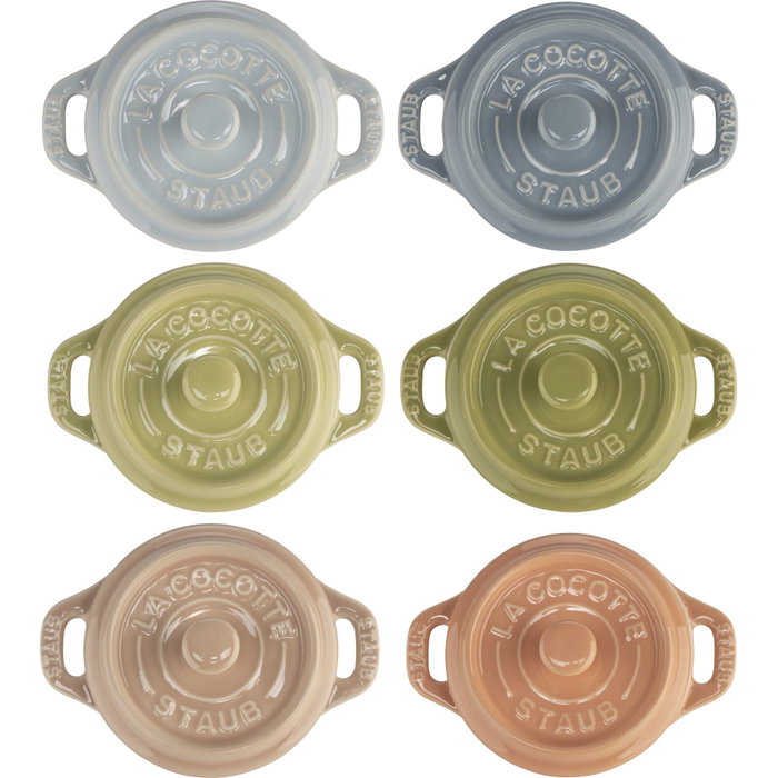 Staub Mini Cocotte Set 6-pcs. redondo, cerámica, multicolor