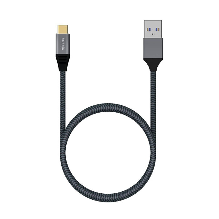 AISENS Cable USB 3.1 Gen2 Aluminio USB-C a USB-A, 1m, Gris