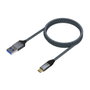 AISENS Cable USB 3.1 Gen2 Aluminio USB-C a USB-A, 1m, Gris