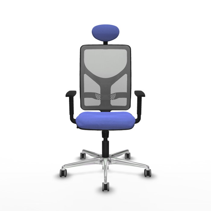 PIQUERAS Y CRESPO Silla de oficina Motilla con mecanismo Sincro, Azul claro y Gris