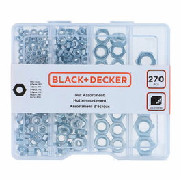 Black+Decker Surtido de tuercas 270 piezas