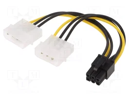 GEMBIRD Cable de alimentación Molex macho x2 a PCIe 6pin hembra