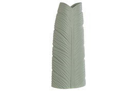 DKD Home Decor Jarrón de Gres Hoja Verde Menta 50x21x10 cm