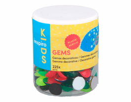 Innspiro Bote de Gemas decorativas acrílicas círculo colores surtidos 10mm 225u