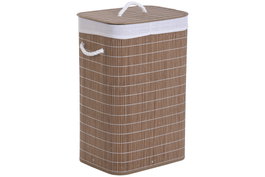 DKD Home Decor Cesta de Ropa de Bambú Marrón
