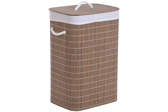 DKD Home Decor Cesta de Ropa de Bambú Marrón DKD Home Decor Cesta de Ropa de Bambú Marrón