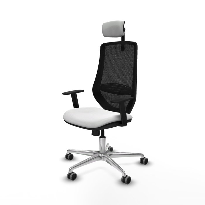 PIQUERAS Y CRESPO Silla de oficina Mardos con mecanismo Sincro, Blanco y Negro