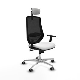 PIQUERAS Y CRESPO Silla de oficina Mardos con mecanismo Sincro, Blanco y Negro