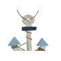 DKD Home Decor Decoración Colgante Albasia Azul y Natural 25x2x74 cm